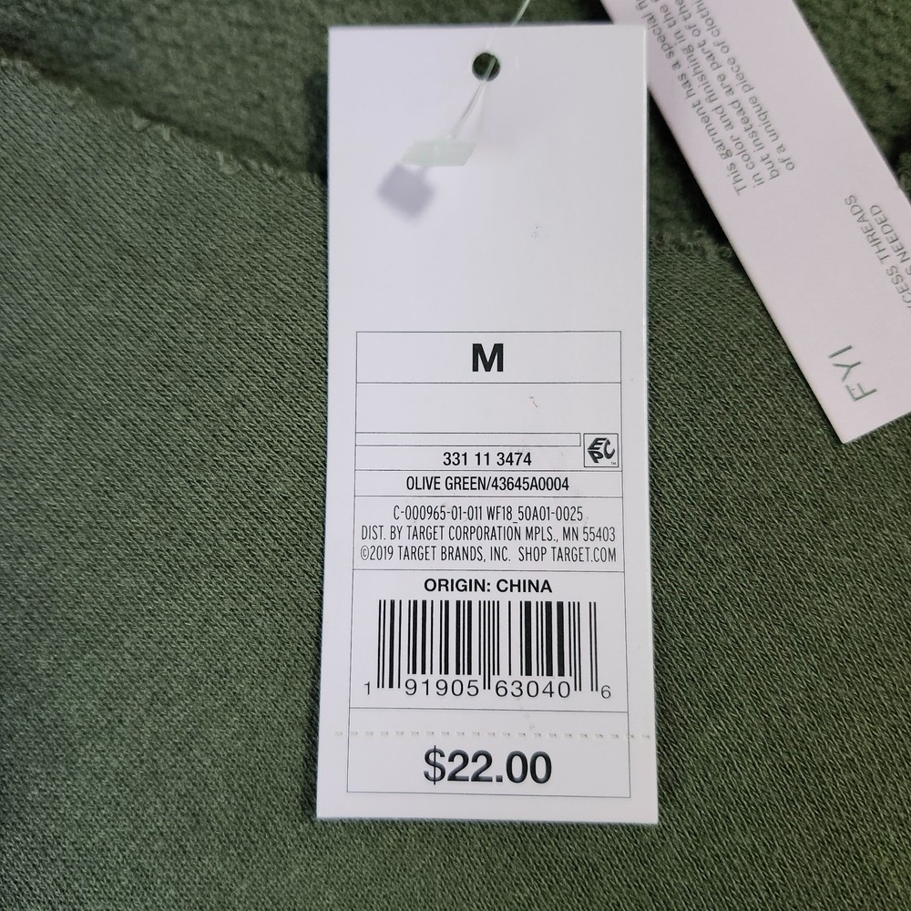 NWT Wild Fable Olive Green "cut" Cropped Sweatshirt Size M - Picture 8 of 16